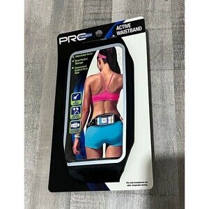 PRO STRENGTH Active Waistband Running Belt 2 Pockets Black PA-6405